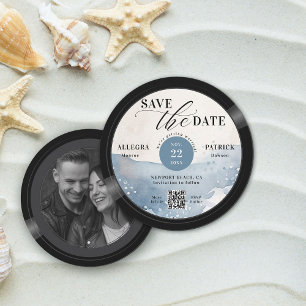 Strandbruiloft Save the Date muziekliefhebber QR
