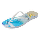 strandbruiloft | Teenslippers | Naam bruid | oceaa (Schuin)