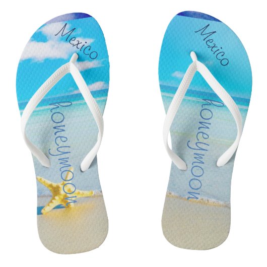 strandbruiloft | Teenslippers | Naam bruid | oceaa (Voetbed)
