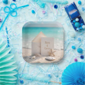 Strandbruiloft uitnodigen met zeesterren papieren bordje (Feest)