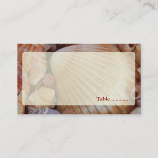 Strandbruiloft veelkleurige Seashell Place Cards Plaatskaartje