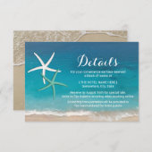 Strandbruiloftdetails met Zeesterren Informatiekaartje (Voorkant / Achterkant)