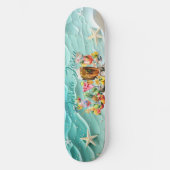 Strandcocktail Tropisch Fruit Oceaan Golf Zeester Skateboard (Voorkant)