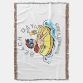 Stranddag Cartoon Karakter op Opblaasbare Ring Deken (Voorkant Verticaal)