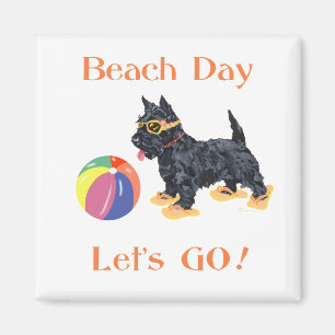Stranddag Scottie Hond Magneet