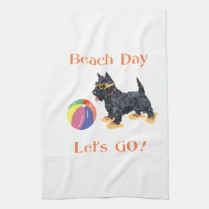 Stranddag Scottie Hond Theedoek