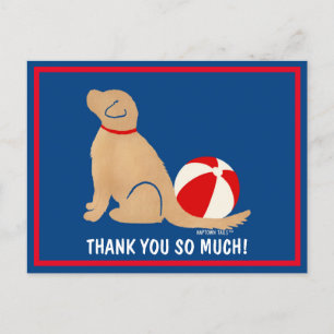 Stranddagen Gouden Retriever Hond Bedankt Ansichtk Briefkaart