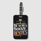 Stranden Booze & Besties Kokosnoot Zomer Bagagelabel (Voorkant (verticaal))