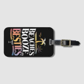 Stranden Booze & Besties Kokosnoot Zomer Bagagelabel (Voorkant (horizontaal))