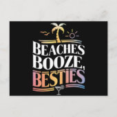 Stranden Booze & Besties Kokosnoot Zomer Briefkaart (Voorkant)