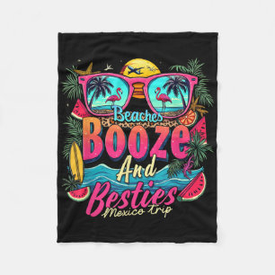 Stranden Booze Besties Meisjes Trip Strandliefhebb Fleece Deken