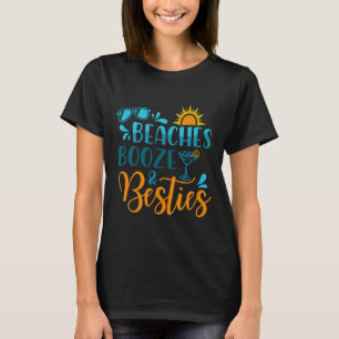 Stranden Booze en Besties Funny Beach Lover Zomer T-shirt