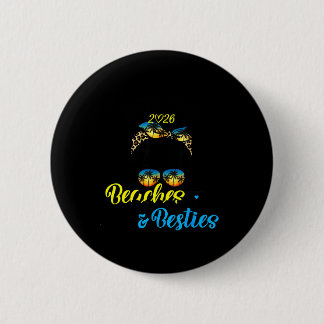 Stranden drank en vriendinnen meidenreis 2026 flor ronde button 5,7 cm