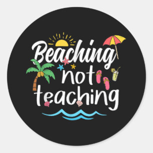 Stranden Niet Onderwijzen Zomer Vakantie Break Doc Ronde Sticker