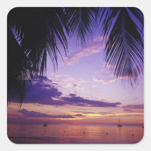 stranden op Negril, Jamaica 2 Vierkante Sticker