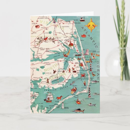 Stranden van de Outer Banks wenskaart Kaart (Voorkant)