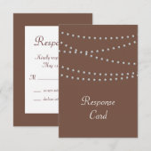 Stranden van parels op bruine RSVP Kaartje (Voorkant / Achterkant)
