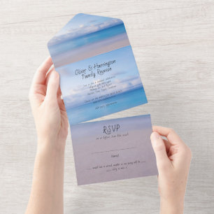 Strandfamilie Reünie Uitnodiging Met RSVP