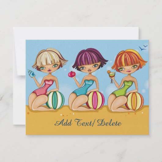 Strandfeest - Afstuderen - Tijd voor de Meisjes Kaart (Voorkant)