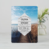 Strandfeest bruiloft folie uitnodiging (Staand Voorkant)