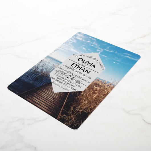 Strandfeest bruiloft folie uitnodiging (Gedraaid)