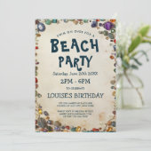Strandfeest en Diamond sturen uitnodiging (Staand voorkant)