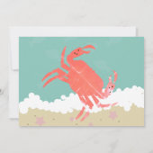 Strandfeest Krab Zand Oceaan Golven Kaart (Achterkant)