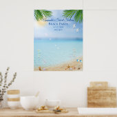 Strandfeest Luau Sweet Sixteen Seashells Seagulls Poster (Keuken)