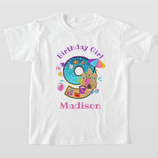strandfeest Nineth Birthday shirt zwemmen (Laagn)