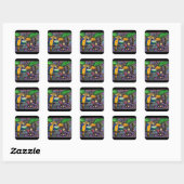 Strandfeest papegaai vierkante sticker (Vel)