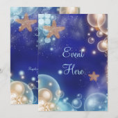 Strandfeest sterfish blauw kaart (Voorkant / Achterkant)