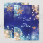 Strandfeest stervis blauw kaart (Voorkant / Achterkant)