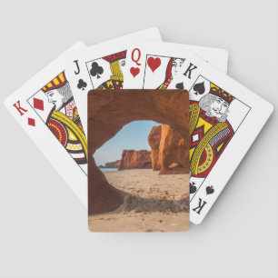 strandfoto en koers pokerkaarten