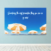 Strandfotografie Decor met reisofferte Canvas Afdruk (Insitu (Houten vloer))