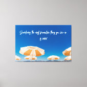 Strandfotografie Decor met reisofferte Canvas Afdruk (Voorkant)