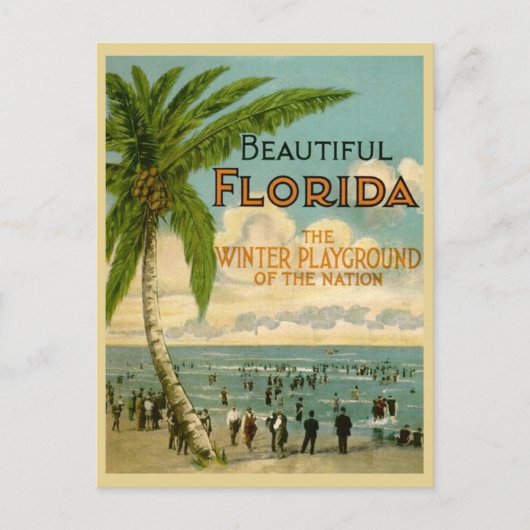 strandgangers Florida 1922 Briefkaart (Voorkant)