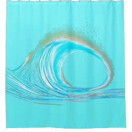 Strandgolf blauwgroen douchegordijn