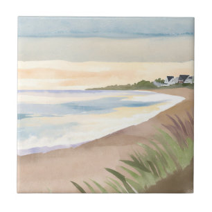 Strandgolven   Kustoceaan aquarel Tegeltje