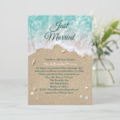 Strandgolven Net Getrouwd Post Bruiloft Kaart (Staand voorkant)