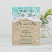 Strandgolven Sandy Toes Couple's Douche Kaart (Staand voorkant)