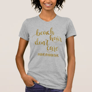 Strandhaar maakt niet uit huwelijksreis bruidsjurk t-shirt