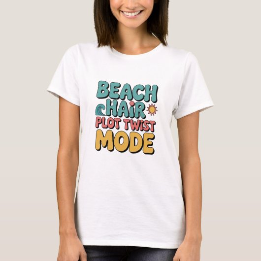 Strandhaar Plotwendingen Grappig Boekerig T-shirt (Voorkant)