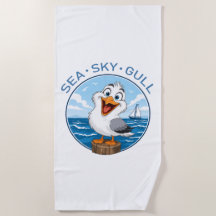 Strandhanddoek met een meeuw