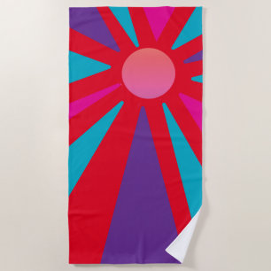 Strandhanddoek - Zonneschijn Rood Roze Oranje Geel Strandlaken