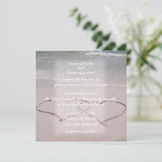 strandharten Uitnodiging (Staand voorkant)