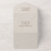 Strandhartjes in zand all in one uitnodiging (Buitenkant)