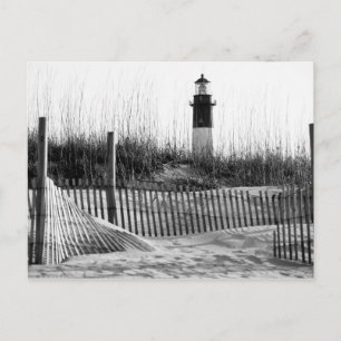 Strandhekken en vuurtoren briefkaart