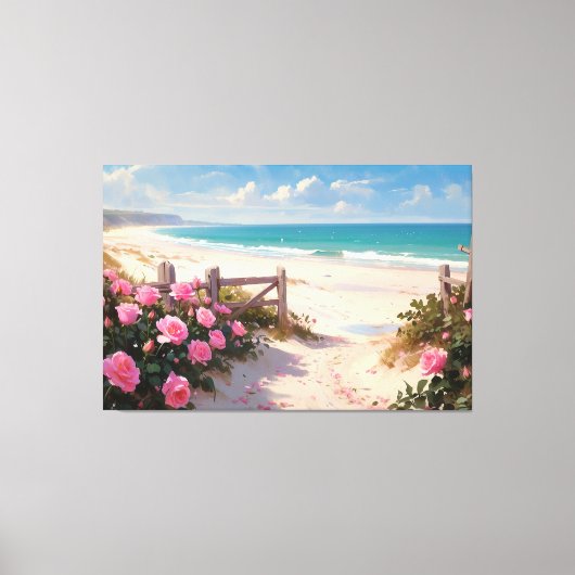 *~* Strandhekken Rozen TV2 Stretched Canvas Print (Voorkant)