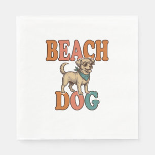 Strandhond Vintage Gravure Grafisch Ontwerp_1 Servet