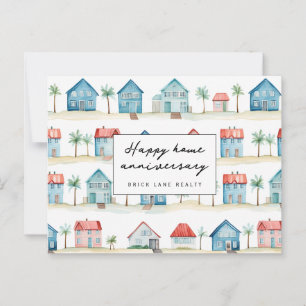 Strandhuis Gelukkig Huis Jubileum Makelaardij Briefkaart